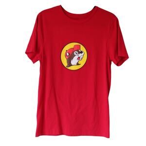 NWOT Men's Small Buckee's T Shirt Logo Red Crewneck